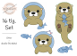 Preview: Otter - doodle Stickdatei